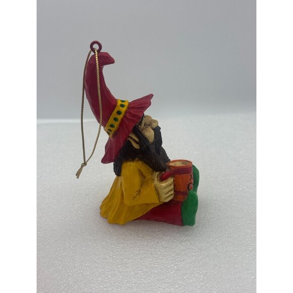 Vintage Steve Tunturi Whittlers Workshop Gnome Christmas Ornament Hand Carved - Picture 6 of 9